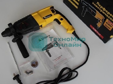 Перфоратор KOLNER KRH 820H (820 Вт, SDS+, 2,5Дж,1150 об/мин, 3 режима, макс.диам.сверл(бетон) 26мм, ПВХ кабель 2м.)