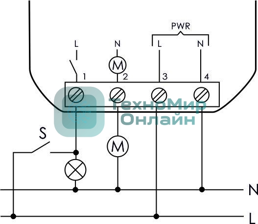 Реле времени PO-406 (задержка выкл./управ. контактом 230В 8А 1НО IP20 монтаж в коробку d-60мм) F&F EA02.001.019