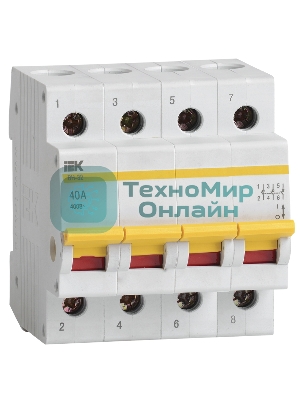 Выключатель нагрузки (мини-рубильник) IEK MNV10-4-040 ВН-32 4Р 40А