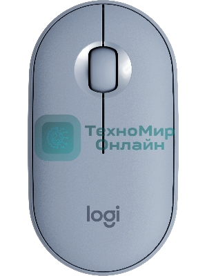 Мышь беспроводная Logitech Pebble M350 серый, 1000 dpi, радиоканал, Bluetooth, USB, кнопки - 3