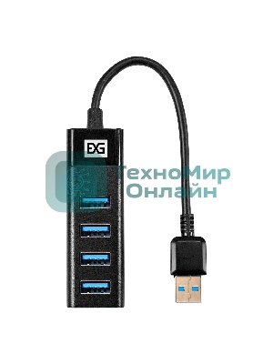 USB-концентратор 4-в-1 ExeGate DUB-4TP (кабель-адаптер USB3.0 --> 4xUSB3.0, Plug&Play, черный)