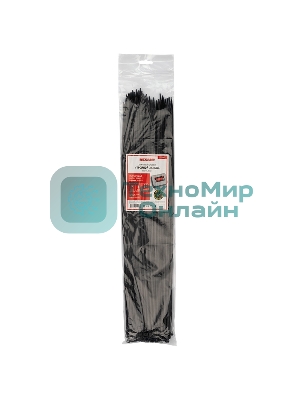 Хомут-стяжкa нейлоновая с тройным замком Rexant 500x4,8 мм, черная, упаковка 100 шт.