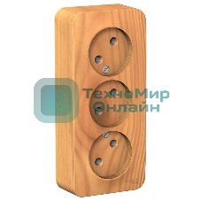 Розетка 3-ая б/з без шторок 16А, 250В, изолир. пластина SE Blanca наруж Ясень