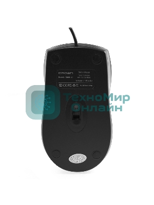 Мышь проводная Crown CMM-31 черный, 1000 dpi, USB, кнопки - 3