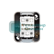 Выключатель двухклавишный Kranz Mini OG OG IP54, о/у, серый