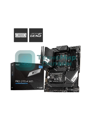 Материнская плата MSI PRO Z790-A WIFI, LGA1700, Intel Z790, 4xDDR5, 6xSATA, 4xM.2, 1xPCIe 5.0 x16, 1xPCIe 4.0 x4, 1xPCIe 3.0 x1, 1xDP, 1xHDMI, 1x2.5Gb LAN, Wi-Fi 6E, Bluetooth 5.3, 1xUSB-C 20Gbps, 3xUSB-A 10Gbps, 2xUSB-A 5Gbps, 2xUSB-A 2.0, 5x3.5 мм, 7.1, ATX