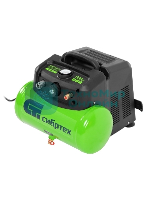 Компрессор воздушный безмаслянный Сибртех BL 1100/6 1100Вт, ресивер 6 л, 180 л/мин