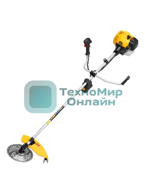 Триммер бензиновый Denzel DT-52E, 52 см3, неразъемная штанга, электростартер, состоит из 2 частей