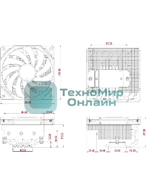 Устройство охлаждения(кулер) ID-Cooling IS-67-XT черный 120мм алюминий+медь 2200rpm 35db 4-pin 150W 67мм