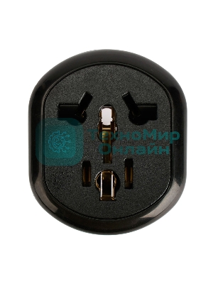 Переходник питания универсальный Cablexpert 6в1 A-AC-UKEU-003B, с вилки A,B,(C),F,E,G,I в F,E, 16А, термостойкий PС пластик, черный, пакет