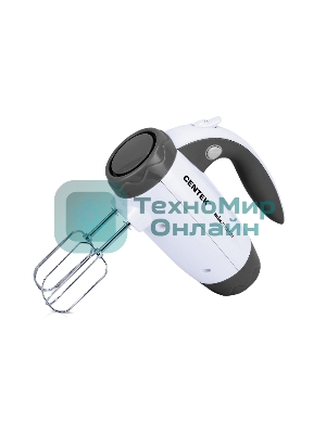 Миксер Centek CT-1114 (белый/серый) 350Вт, 6 скоростей+турбо, взбивание/замешивание