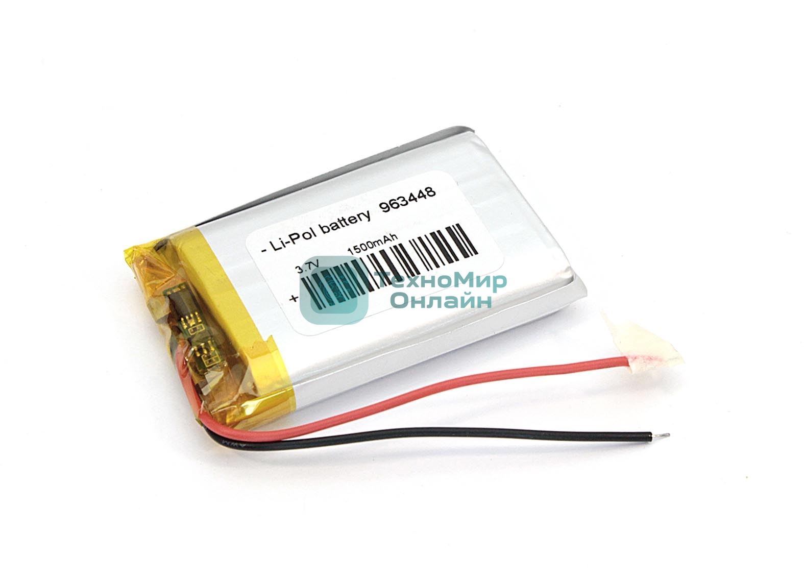 Портативный аккумулятор Li-Pol (батарея) 9.6x34x48мм 2pin 3.7V/1500mAh