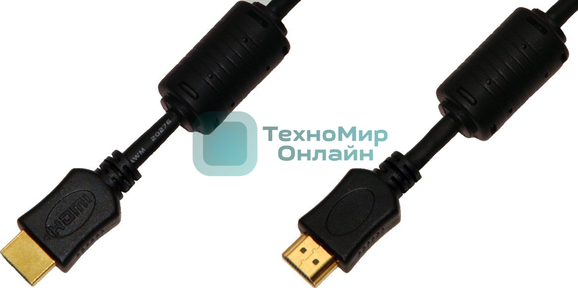 Кабель соединительный аудио-видео Premier 5-813 HDMI (m)/HDMI (m) 1.5м. феррит.кольца черный (5-813 1.5)
