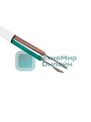 Шнур сетевой Rexant вилка плоская без розетки, кабель 2x0.5 мм², длина 1,8 м., белый