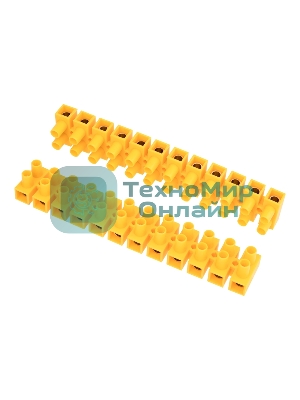 Клеммная винтовая колодка Rexant KВ-35 10-35, ток 80 A, полиэтилен желтый (10 шт./уп.)