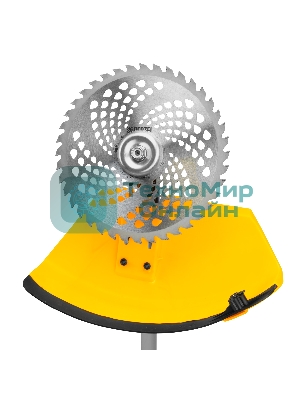 Триммер бензиновый Denzel DT-52E, 52 см3, неразъемная штанга, электростартер, состоит из 2 частей