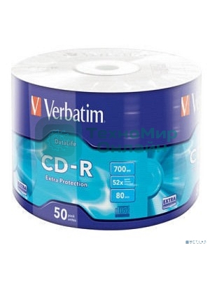 Диск CD-R Verbatim 700 Mb, 52x, Shrink (50), DataLife (50/600)