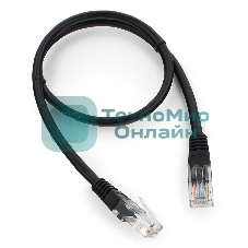Патч-корд UTP Cablexpert cat.5e, 0.5м, литой, многожильный, черный