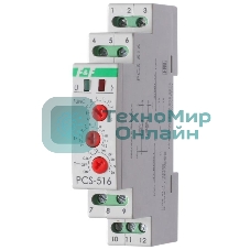 Реле времени PCS-516 (многофункц. (вход: START/RESET) 230В 8А 1перекл. IP20 монтаж на DIN-рейке)(аналог РВО-1М) F&F EA02.001.013