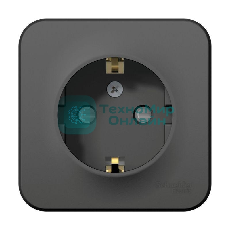 Розетка 1-м ОП Blanca 16А IP20 250 В с заземл. защ. шторки с изолир. пластиной антрацит SchE BLNRA011116