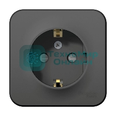 Розетка 1-м ОП Blanca 16А IP20 250 В с заземл. защ. шторки с изолир. пластиной антрацит SchE BLNRA011116