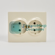 Розетка 2-м СП KARINA термопласт с заземл. крем. LEZARD 707-0300-127B