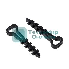 Дюбель-хомут d6х12 мм для плоского кабеля полипропилен черный (уп. 50 шт) EKF plc-cd-6x12b