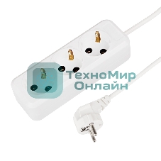 Удлинитель Rexant 3 гнезда, 5 м, 3х1.0 мм², с/з, белый (Сделано в России)