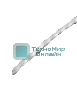 Шнур крученый полипропиленовый Сибртех 2 мм, L 50 м, 38 кгс, на катушке, белый