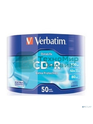 Диск CD-R Verbatim 700 Mb, 52x, Shrink (50), DataLife (50/600)