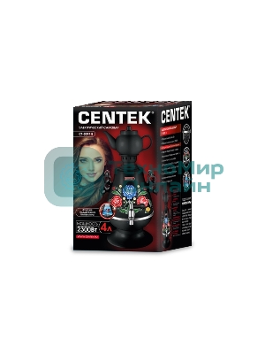 Самовар Centek CT-0091 B (черн+рисунок), 4.0л, 2300 Вт, поддерж.t + LED индикатор, керам заварник