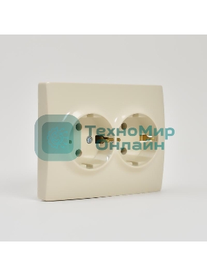 Розетка 2-м СП KARINA термопласт с заземл. крем. LEZARD 707-0300-127B