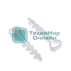 Дюбель-хомут d6х12 мм для плоского кабеля полипропилен белый (уп. 50 шт) EKF plc-cd-6x12w