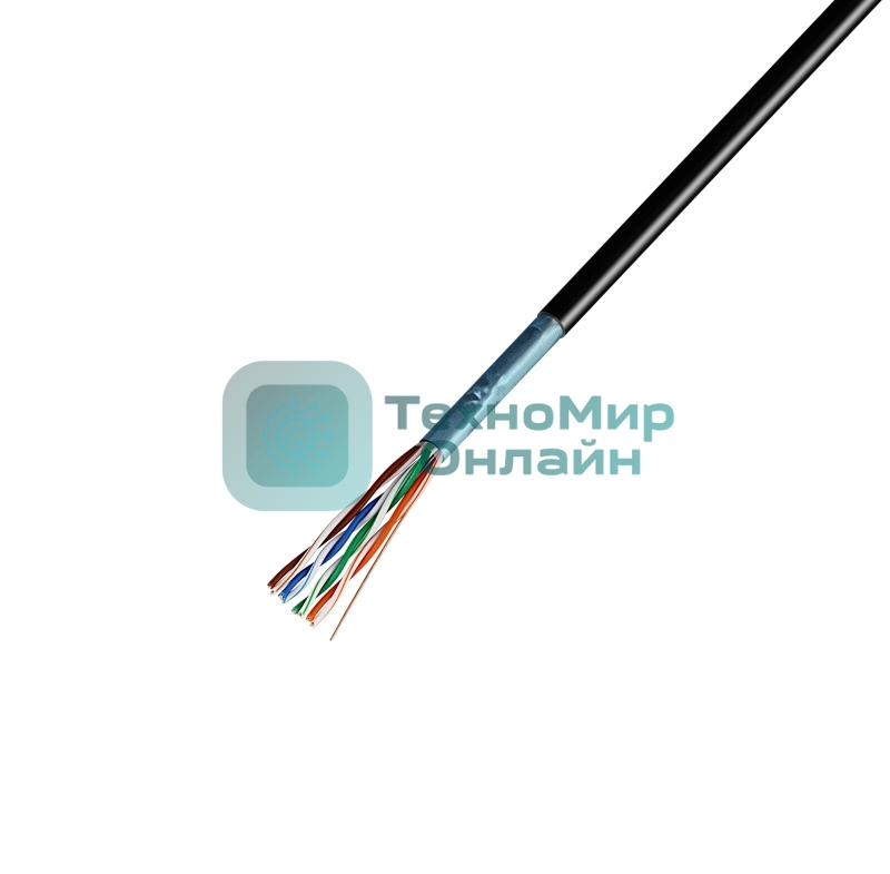 Кабель витая пара Rexant F/UTP, cat.5e, ZH нг(А)-HF, 4PR, 24AWG, внешний, черный, 305 м