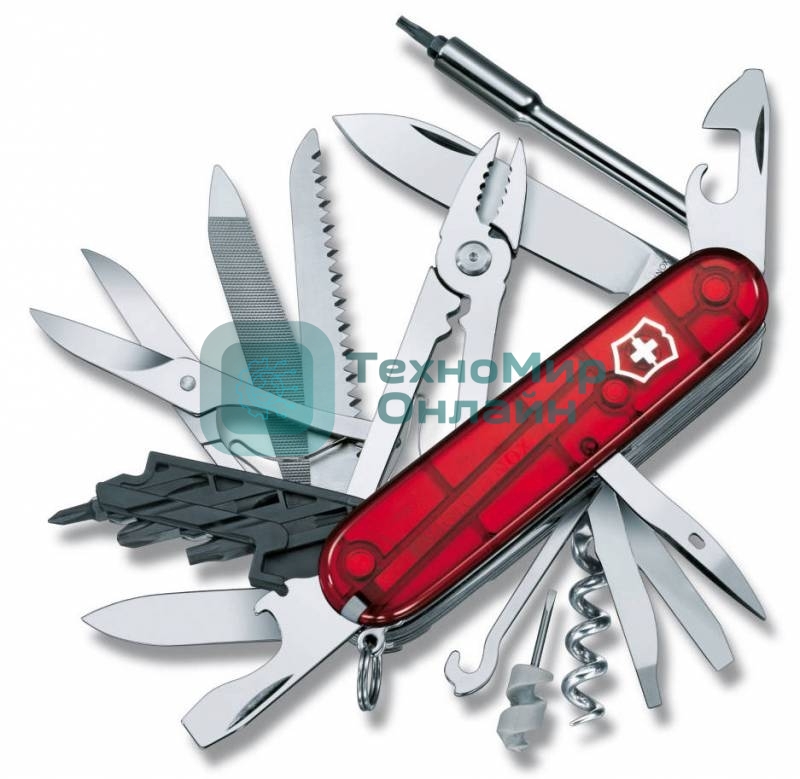 Нож перочинный Victorinox CyberTool L (1.7775.T) 91мм 39функций красный полупрозначный карт.коробка