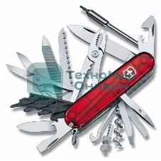 Нож перочинный Victorinox CyberTool L (1.7775.T) 91мм 39функций красный полупрозначный карт.коробка
