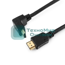 Кабель Cablexpert HDMI CC-HDMI490-15, 19M/19M, v2.0, медь, позол.разъемы, экран, угловой, 4.5м, черный, пакет