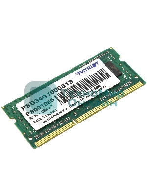Оперативная память Patriot, DDR3, 4GB (1x4 GB), 1600 MHz, CL11, SO-DIMM