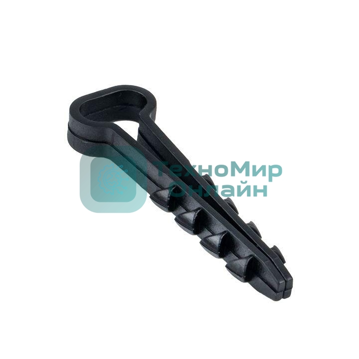 Дюбель-хомут d5-10 мм для плоского кабеля полипропилен черный (уп. 50 шт) EKF plc-cd-5x10b