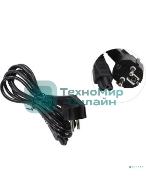 Кабель питания ноутбуков ExeGate Power PC5-1,8P (Евровилка Schuko->С5) VDE-250V-3*0.5-CU, 6A, 1.8м