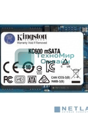 Накопитель SSD Kingston KC600, 256Gb, mSATA, R/W 550/500