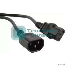 Кабель питания Filum ПВС-АП 3x1.0 С13 - C14, 220/250В, 10А, чёрный, 0.5м