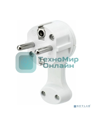 Вилка Евро Rexant угловая с з/к 16 А плоская за шкаф белая