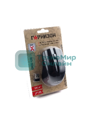 Мышь беспроводная Гарнизон GMW-430 черный, 1200 dpi, радиоканал, USB, кнопки - 3