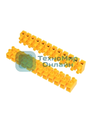 Клеммная винтовая колодка Rexant KВ-25 10-25, ток 60 A, полиэтилен желтый (10 шт./уп.)