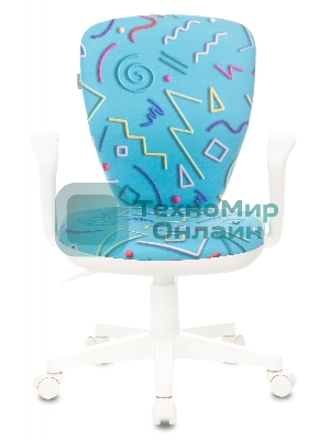 Кресло детское Бюрократ KD-W10AXSN голубой Sticks 06 крестовина пластик пластик белый