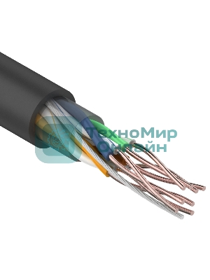 Кабель витая пара Rexant U/UTP, cat.5e, ZH нг(А)-HF, 4PR, 24AWG, внешний, черный, 305 м
