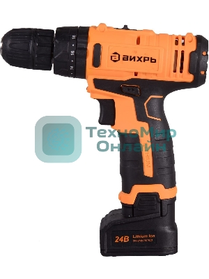 Дрель-шуруповерт аккумуляторная Вихрь ДА-24Л-2кУ 72/14/19, Аккумуляторная, 24В, 2 АКБ, Ударная