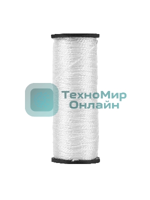 Шнур крученый капроновый Сибртех 1,5 мм, L 100 м, 45 кгс, на катушке, белый