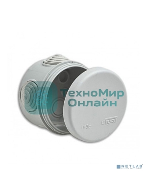 Рувинил 67025 Тусо.Коробка расп. для о/п, D = 80 мм, Н = 50 мм, 4 ввода, IP55 (св.-серая)